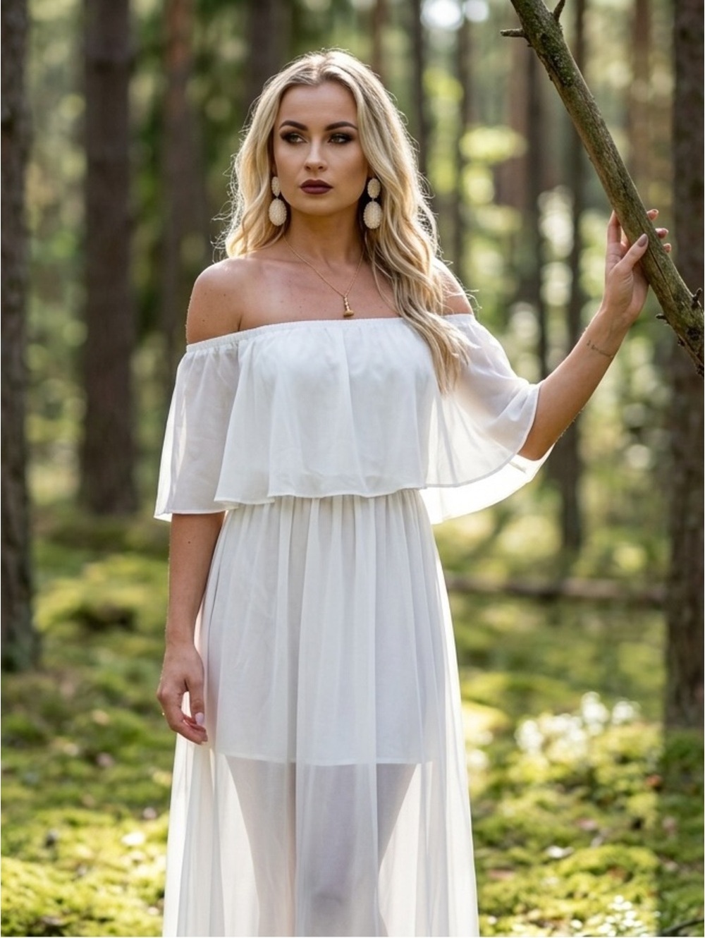 XS Show Me Your MuMu Hacienda Maxi Dress in Wedding Cake Chiffon